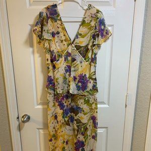 Adrianna Papell Floral Silk Dress